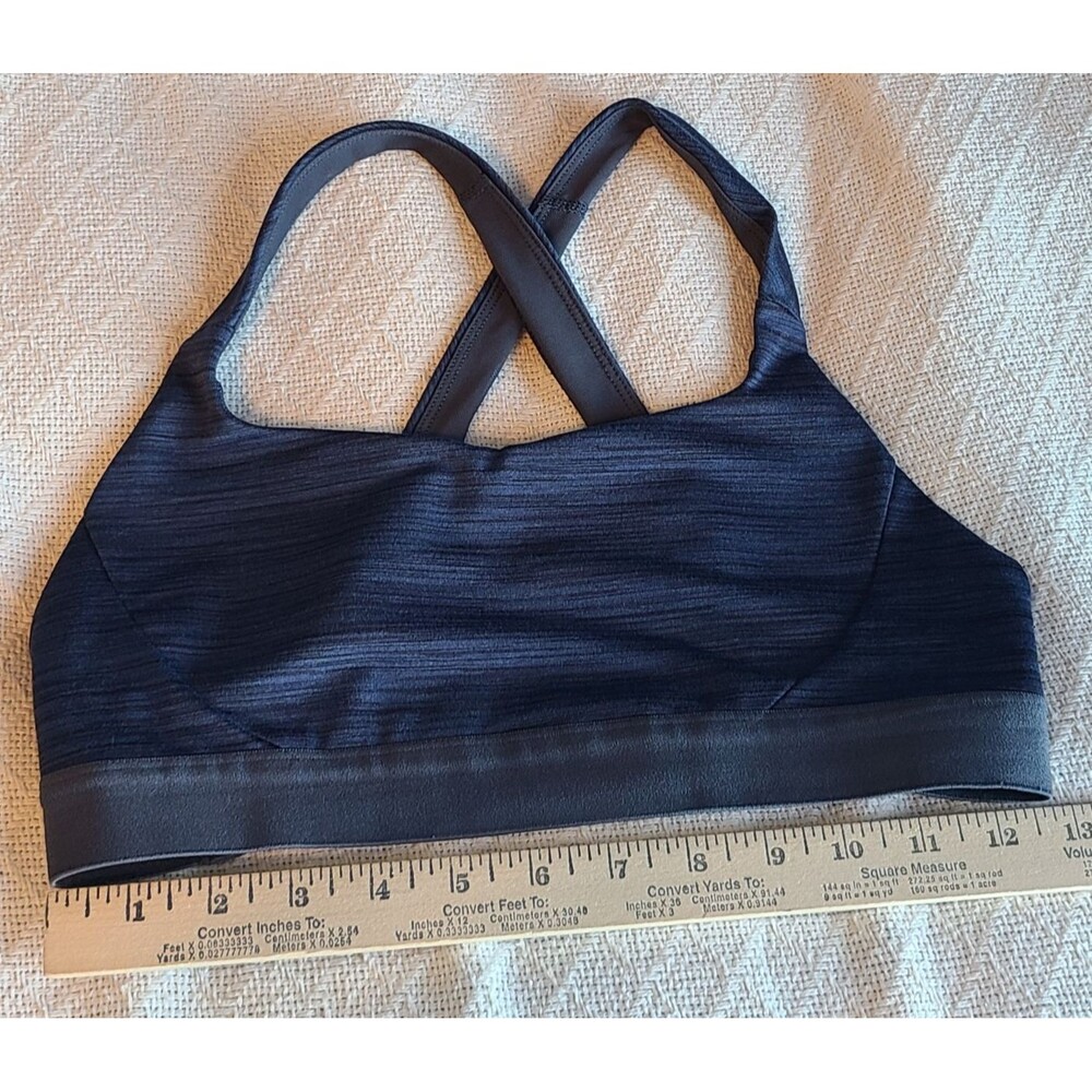 Patagonia Womens M Blue Heathered Unlined Wireless Cross Back Sports Bra Running - Picture 7 of 11